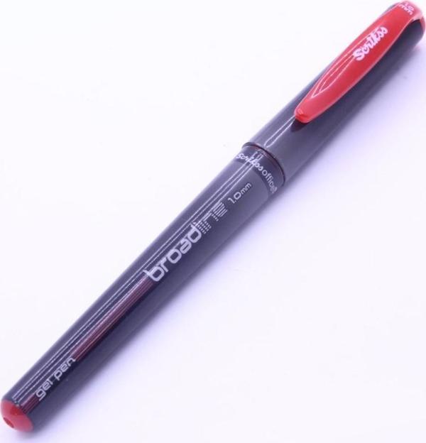 Scrikss Broadline Jel Kalem 1.0 Mm İmza Kalemi Kırmızı (12 Li Kutu) - Image 1