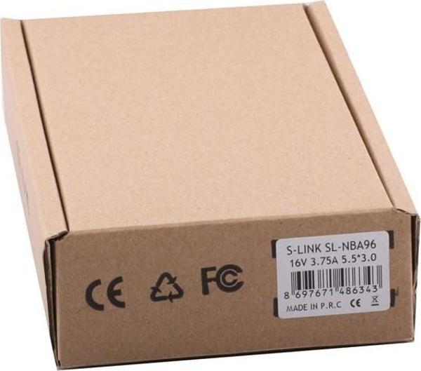 S-Link Sl-Nba96 60W 16V 3.75A 5.5-3.0 Notebook Adaptörü Samsung Uyumlu - Image 1