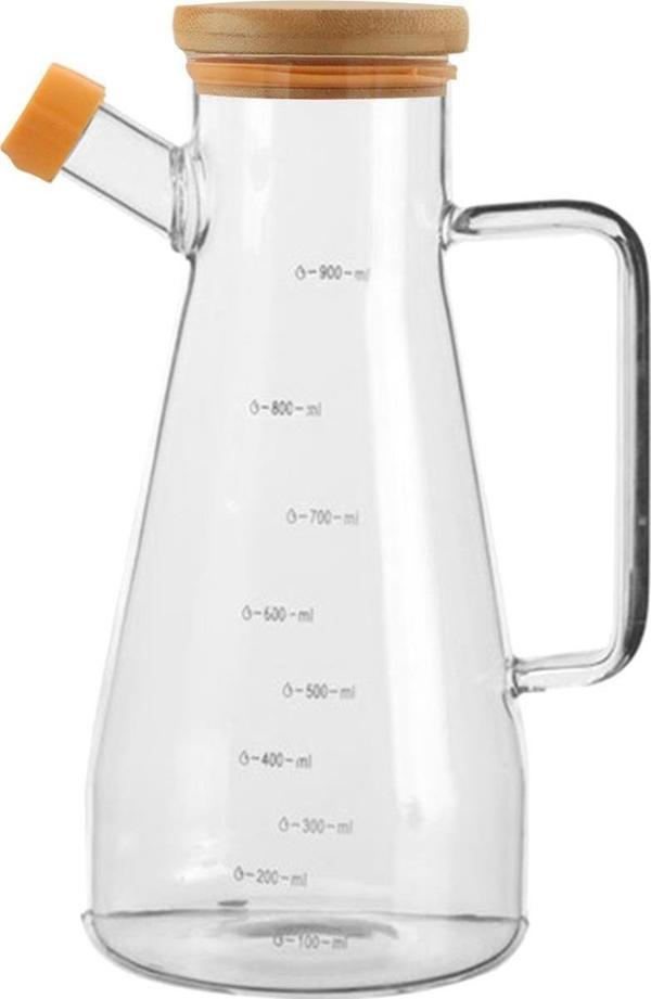 The Mia Ahşap Kapaklı Cam Yağdanlık 900 cc - Image 1
