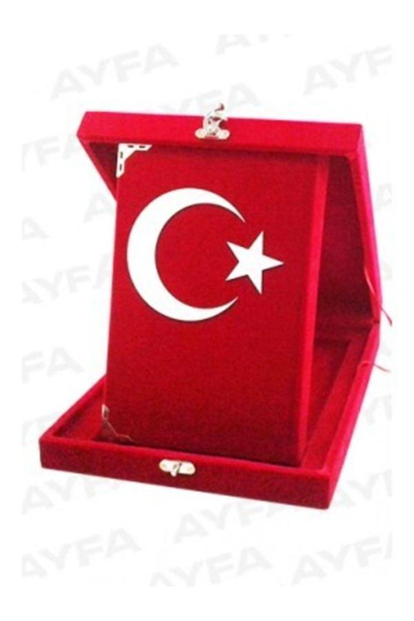 Ayfa Basın Yayın Ayyıldız Kadife Kaplı Plaket Kuran-I Kerim Orta Boy 16.5*24 Cm - Ayfa Basın Yayın - Image 1