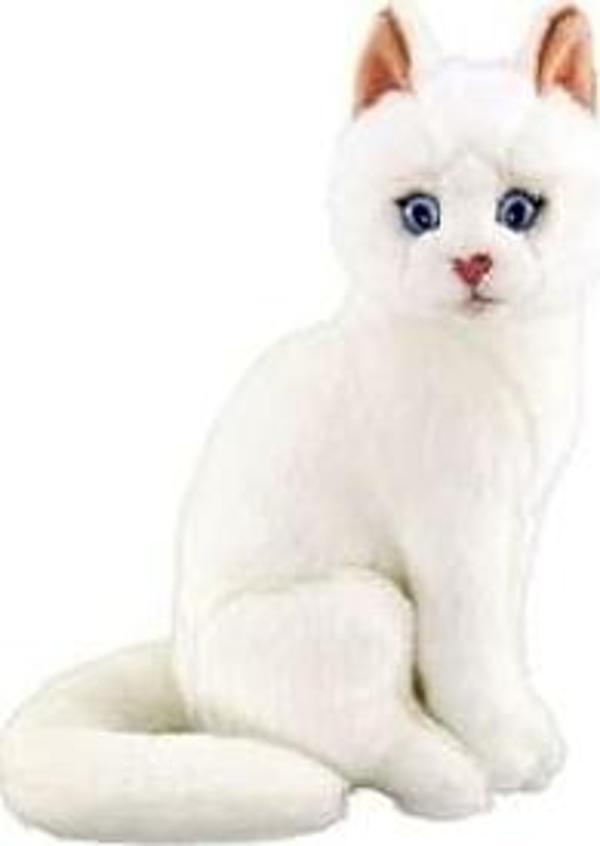 Neco Oyuncak Oturan Beyaz Kedi 22 Cm - Image 1