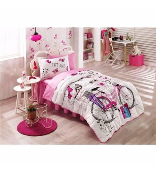 Taç Kristal Cute Girls Uyku Seti Cute Girl Tek Kişilik Uyku Seti - Image 1