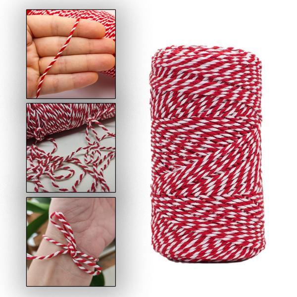 Bileklik İp Beyaz Kırmızı Şans Bilekliği İpi 2 MM (200 GR) - Image 1