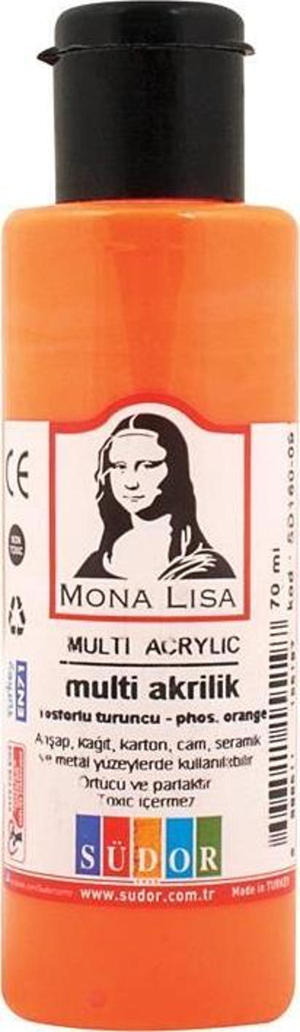 Südor Monalisa Multi Akrilik 70 Ml Fosforlu Turuncu Sd160-09 (12 Li Paket) - Image 1