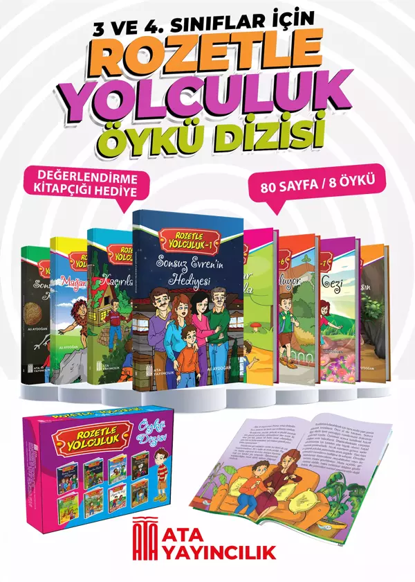 Ata Yayınları Rozetle Yolculuk Öykü Dizisi 8'li Set - Ata Yayıncılık - Image 1