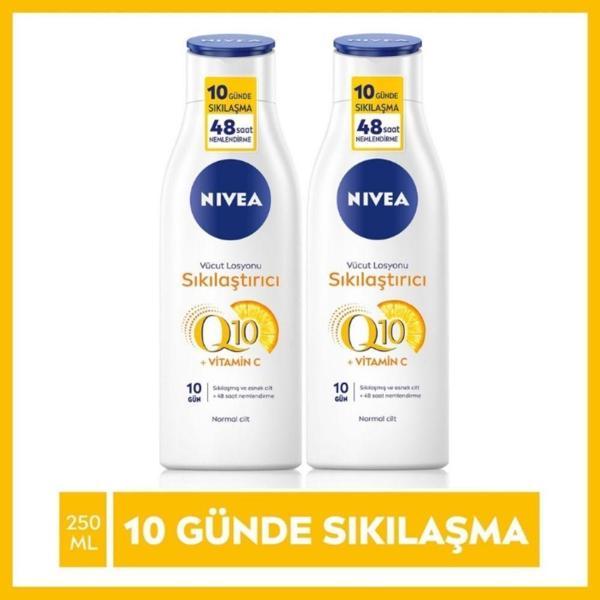 Nivea Sıkılaştırıcı Vücut Losyonu 250 ml X2 Adet Q10,vitamin C,48 Saat Nemlendirme,10 Günde Sıkılaş - Image 1