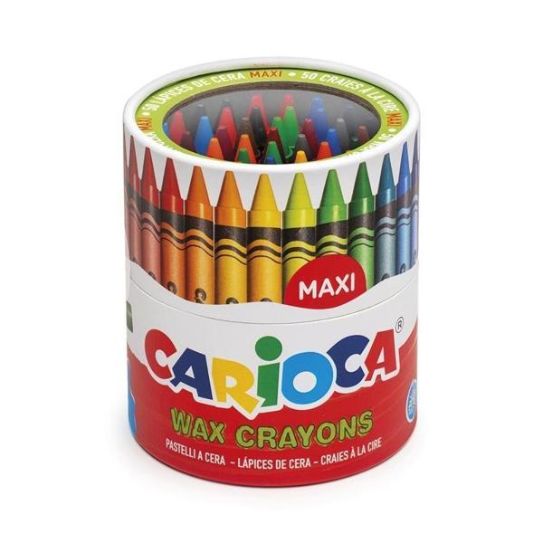 CARİOCA WAX MAXI YIKANABİLİR PASTEL BOYA KALEMİ 50'Lİ - Image 1