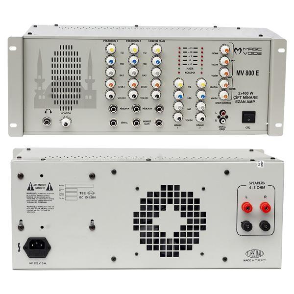 Magicvoice MV-800E Efektli 2x400 Watt Amfi Cami Ezan Ses Sistemi Mikser Anfi  - Image 1