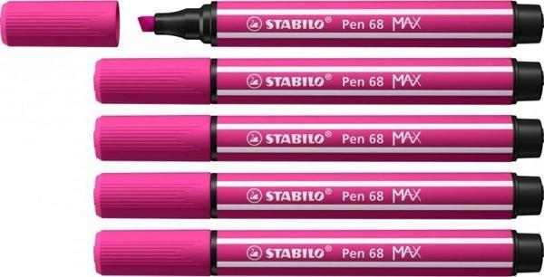 Stabilo Keçe Uçlu Kalem 68 Max Gül Pembe 1-5 Mm Kesik Uç 768/56 (5 Li Paket) - Image 1