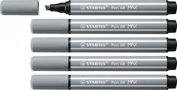 Stabilo Keçe Uçlu Kalem 68 Max Soğuk Gri 1-5 Mm Kesik Uç 768/95 (5 Li Paket) - Image 1
