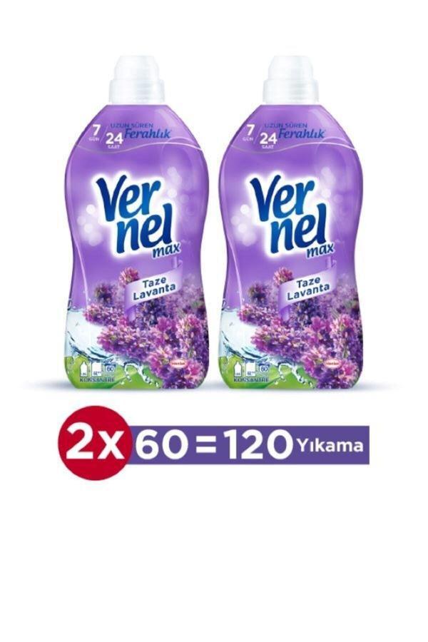 Vernel Max Konsantre Çamaşır Yumuşatıcısı 2 x 1440ml (120 Yıkama) Taze Lavanta - Image 1