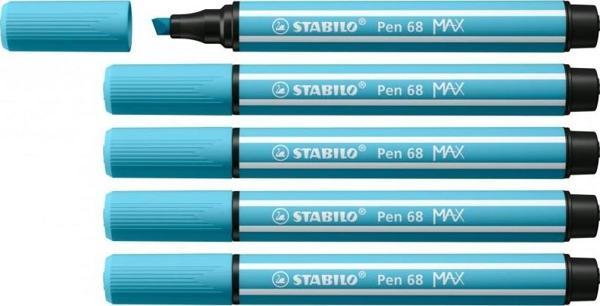 Stabilo Keçe Uçlu Kalem 68 Max Uçuk Mavi 1-5 Mm Kesik Uç 768/57 (5 Li Paket) - Image 1