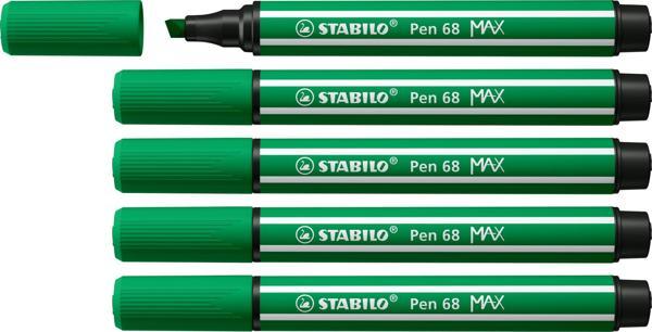 Stabilo Keçe Uçlu Kalem 68 Max Yeşil 1-5 Mm Kesik Uç 768/36 (5 Li Paket) - Image 1