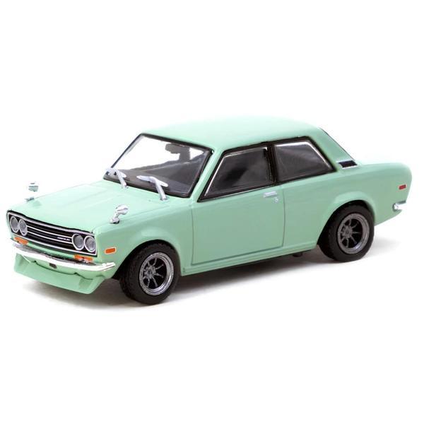 Nessiworld Tarmac Works 1/64 Datsun 510 Light Green - Image 1