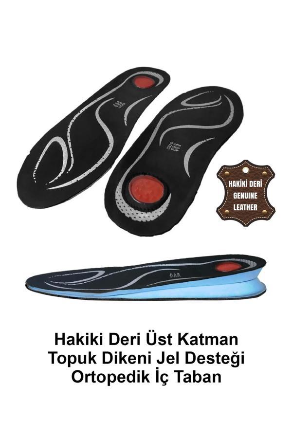 Elit  İzci Form 36-39 Deri Ortopedik İç Tabanlık Siyah - Mavi - Image 1