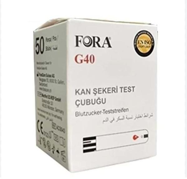 FORA G40 KAN ŞEKERİ ÖLÇÜM STRİBİ 50 STRİP - Image 1