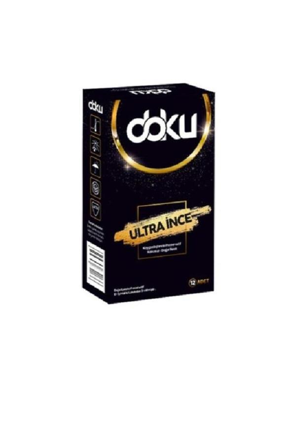Doku Kayganlaştırıcı Prezervatif Ultra Ince 12 Adet Tek Kutu - Image 1