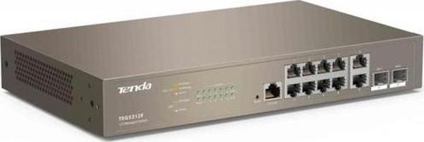 Tenda Teg5312F 8 Port 10-100-1000 Switch Hub 2 Port Sfp L2 Çelik Kasa Rack Mount - Image 1