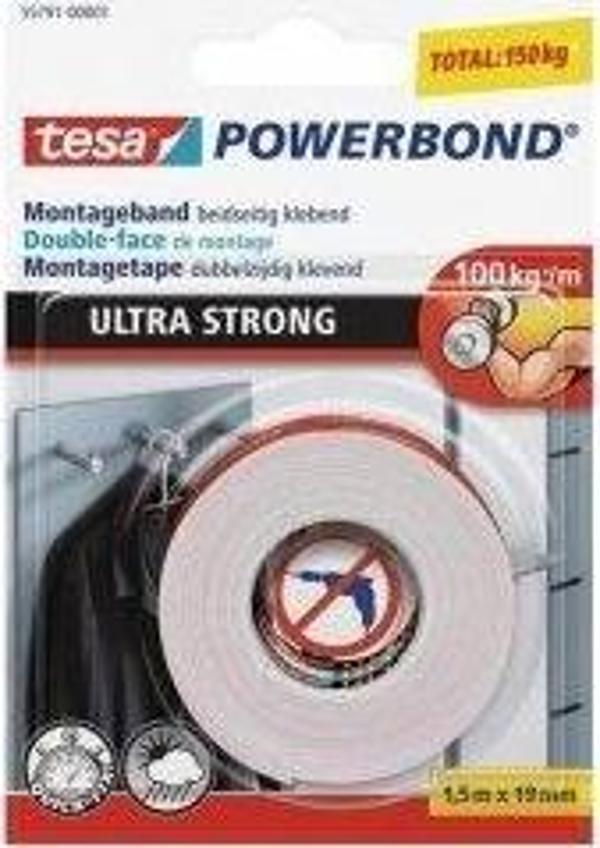 Tesa Powerbond Ultra Güçlü Montaj Bandı 19Mm X 1,5 Metre 66792-00004 - Image 1