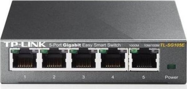 TP-Link Tl-Sg105E 5 Port 10-100-1000 Mbps Easy Smart Switch Hub Çelik Kasa - Image 1