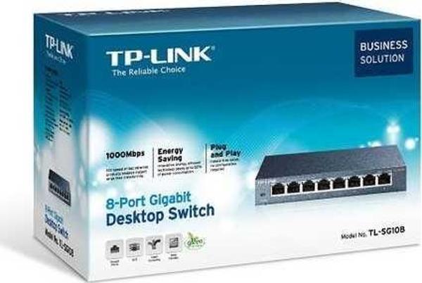 TP-Link Tl-Sg108 8 Port 10-100-1000 Mbps Switch Hub Çelik Kasa - Image 1