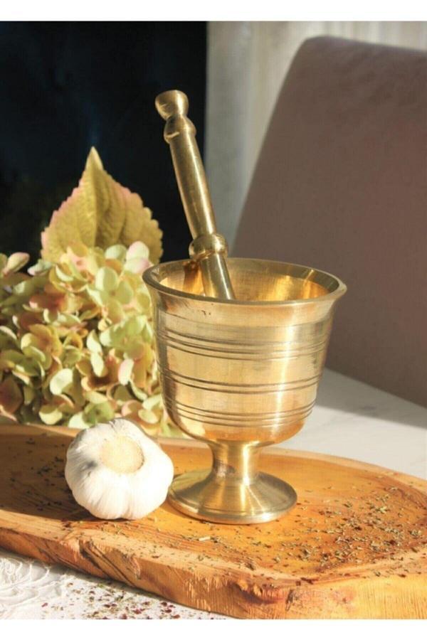 Altunhome Sarı Pirinç Havan Sarımsak Dövücü 1 No (±%10) 1000Gr - Image 1