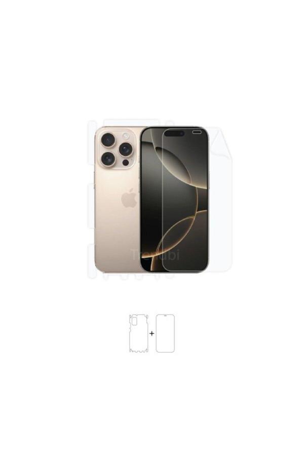 iPhone 16 Pro 360° Full Body Ekran Koruyucu Kaplama Ön Arka Yan Darbe Emici Poliüretan Film - Image 1