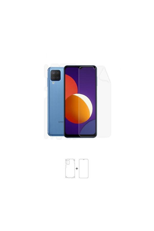Galaxy M12 360 ° Full Body Ekran Koruyucu Kaplama Ön Arka Yan Darbe Emici Poliüretan Film - Image 1