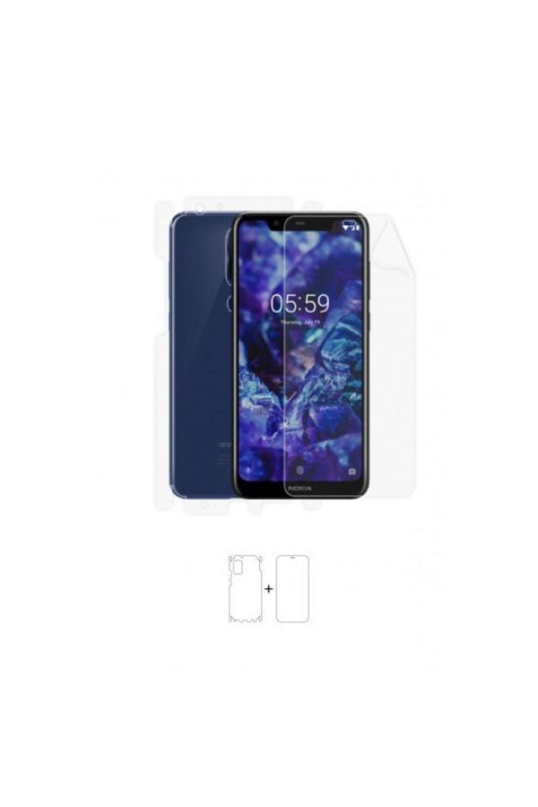 Nokia 5.1 Plus 360 ° Full Body Ekran Koruyucu Kaplama Ön Arka Yan Darbe Emici Poliüretan Film - Image 1