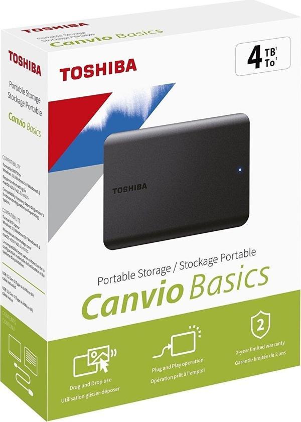 Toshiba 4Tb Canvio Basic 2.5" Gen1 Siyah Hdtb540Ek3Ca Harici Taşınabilir Harddisk - Image 1