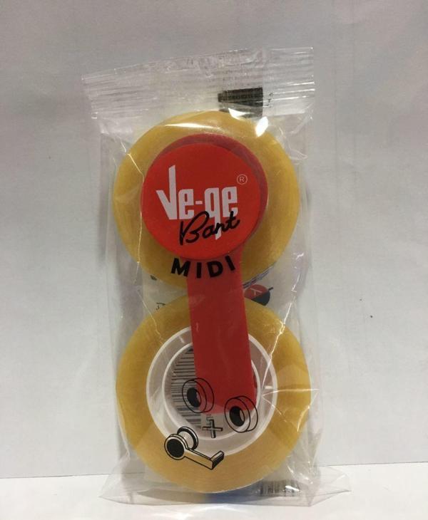 Ve-Ge Selefon Bant Pack Midi Bant Kesicili 12Mm X 33Mt Bant (2 Li Paket) B10Vgmidi00120033Sff - Image 1