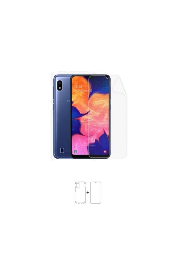 Galaxy A10s 360 ° Full Body Ekran Koruyucu Kaplama Ön Arka Yan Darbe Emici Poliüretan Film - Image 1