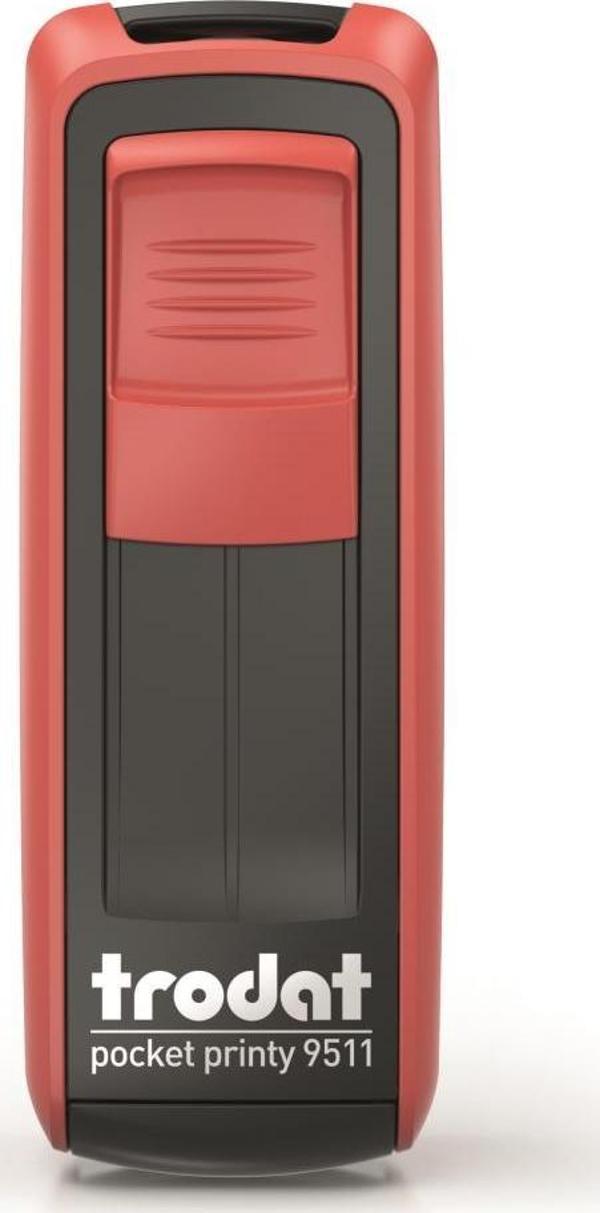 Trodat Cep Kaşe P4 47X18 Mm Kırmızı Gövde Mavi Keçe 9512 - Image 1