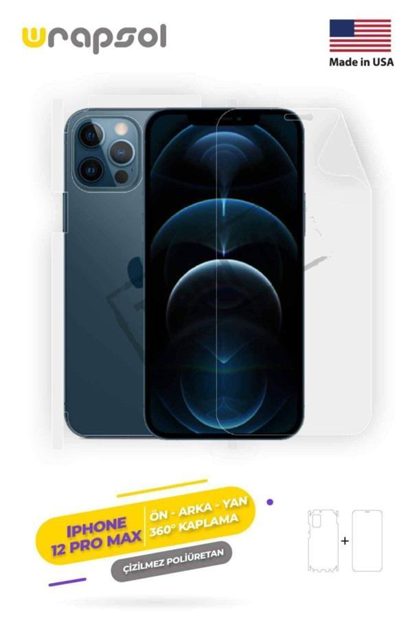Iphone 12 Pro Max 360 ° Full Body Ekran Koruyucu Kaplama Ön Arka Yan Darbe Emici Poliüretan Film - Image 1