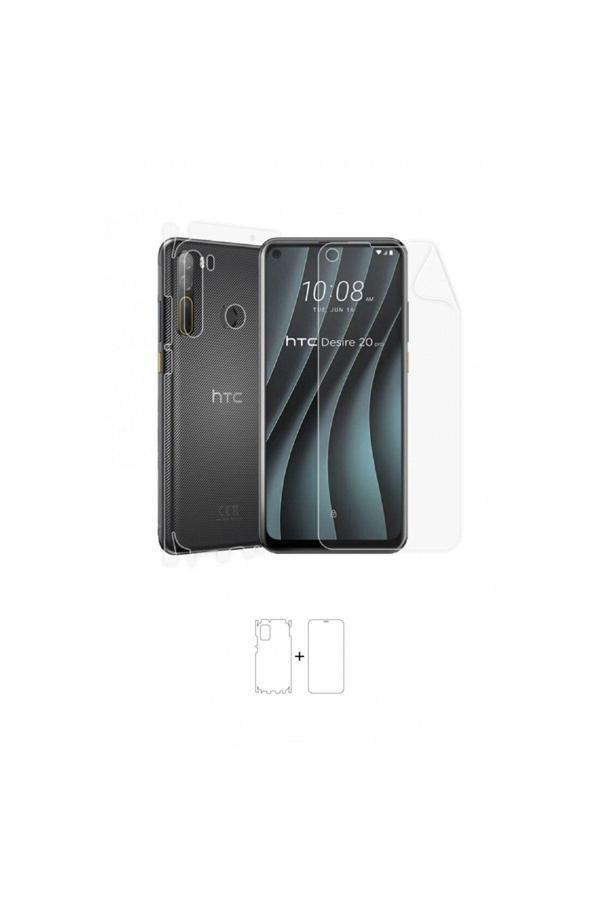 Htc Desire 20 Pro 360 ° Full Body Ekran Koruyucu Kaplama Ön Arka Yan Darbe Emici Poliüretan Film - Image 1