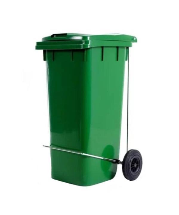 Omnipazar SY-6507 Pedallı Tekerlekli Kapaklı Plastik Çöp Konteyneri 120 lt - Image 1