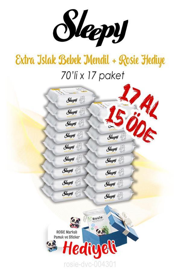17 AL 15 ÖDE Sleepy 70'li Extra Islak Bebek Havlusu ve ROSIE - Image 1