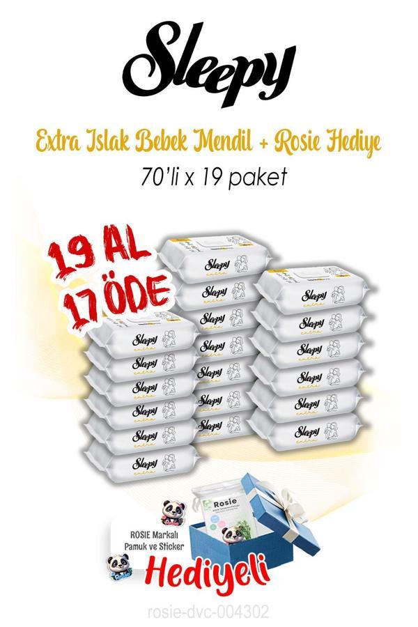 19 AL 17 ÖDE Sleepy 70'li Extra Islak Bebek Havlusu ve ROSIE - Image 1