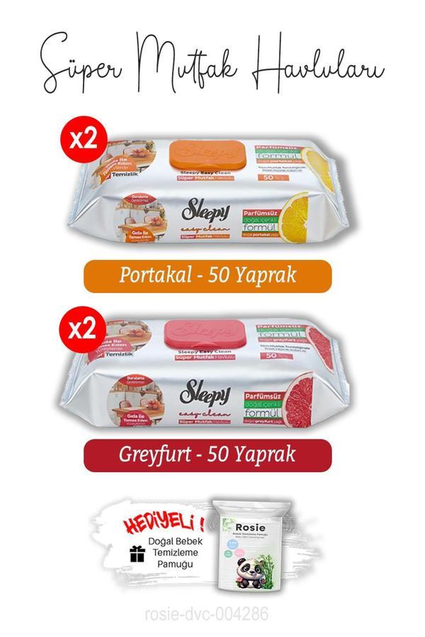 Portakal (x2) ve Greyfurt (x2) Süper Mutfak Havlusu 50'li ve ROSIE - Image 1