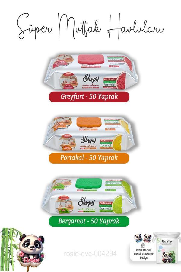 Portakal, Greyfurt ve Bergamot Süper Mutfak Havlusu 50'li ve ROSIE - Image 1