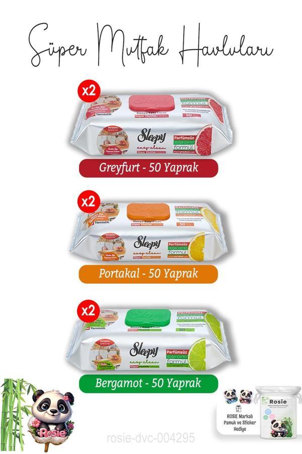 Portakal, Greyfurt ve Bergamot x2 Süper Mutfak Havlusu 50'li (300 YAPRAK) ve ROSIE - Image 1