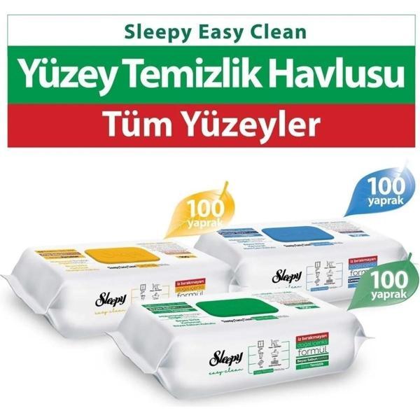 Sleepy Easy Clean Beyaz Sabun + Çamaşır Suyu + Arap Sabunu Katkılı 3X100 (300 Yaprak) - Image 1