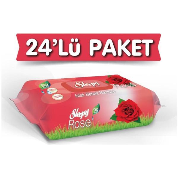 Sleepy Gül Kokulu Islak Havlu 90 Adet 24'lü - Image 1