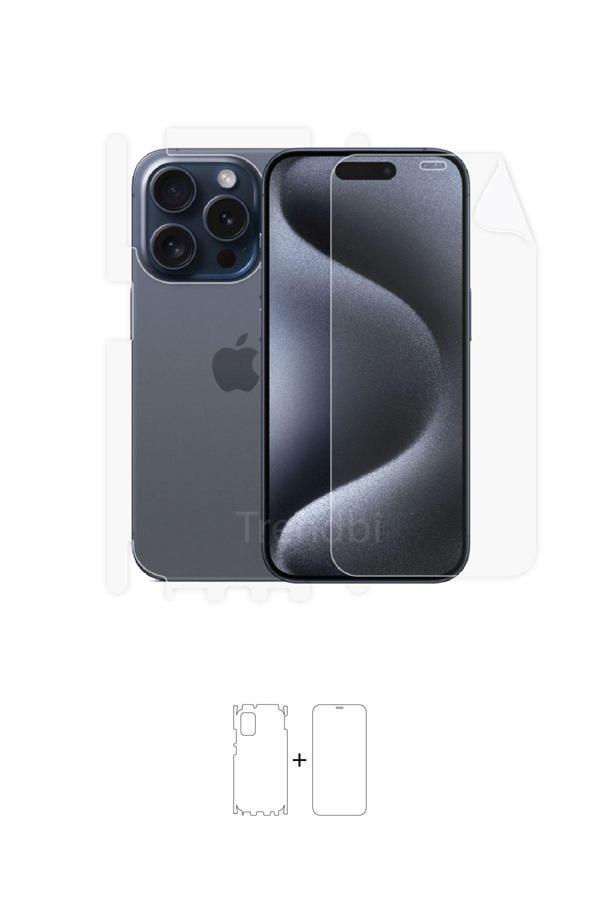 Iphone 15 Pro Full Body 360 Derece Koruyucu Ön Arka Ve Yan Poliüretan Film - Image 1