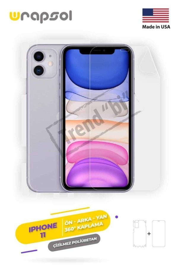 Iphone 11 360 ° Full Body Ekran Koruyucu Kaplama Ön Arka Yan Darbe Emici Poliüretan Film - Image 1
