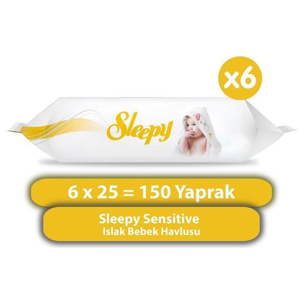 Sleepy Sensitive Islak Bebek Havlusu 6 x 25 150 Yaprak - Image 1