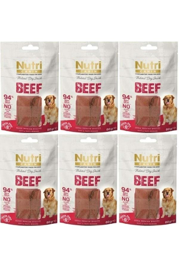 Nutri Canin Beef Snack Tahılsız Sığır Etli Köpek Ödülü 80gr 6 Adet - Image 1