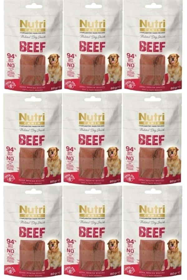 Nutri Canin Beef Snack Tahılsız Sığır Etli Köpek Ödülü 80gr 9 Adet - Image 1