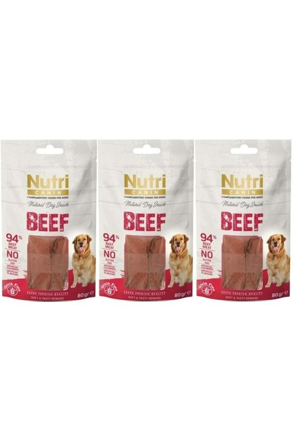 Nutri Canin Beef Snack Tahılsız Sığır Etli Köpek Ödülü 80gr 3 Adet - Image 1