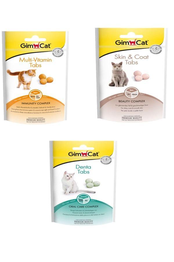Kedi Ödül Tableti Multi-vitamin 40 Gr + Skin Coat Deri Ve Tüy Bakımı 40 Gr + Denta Tabs Diş Sağlığı - Image 1